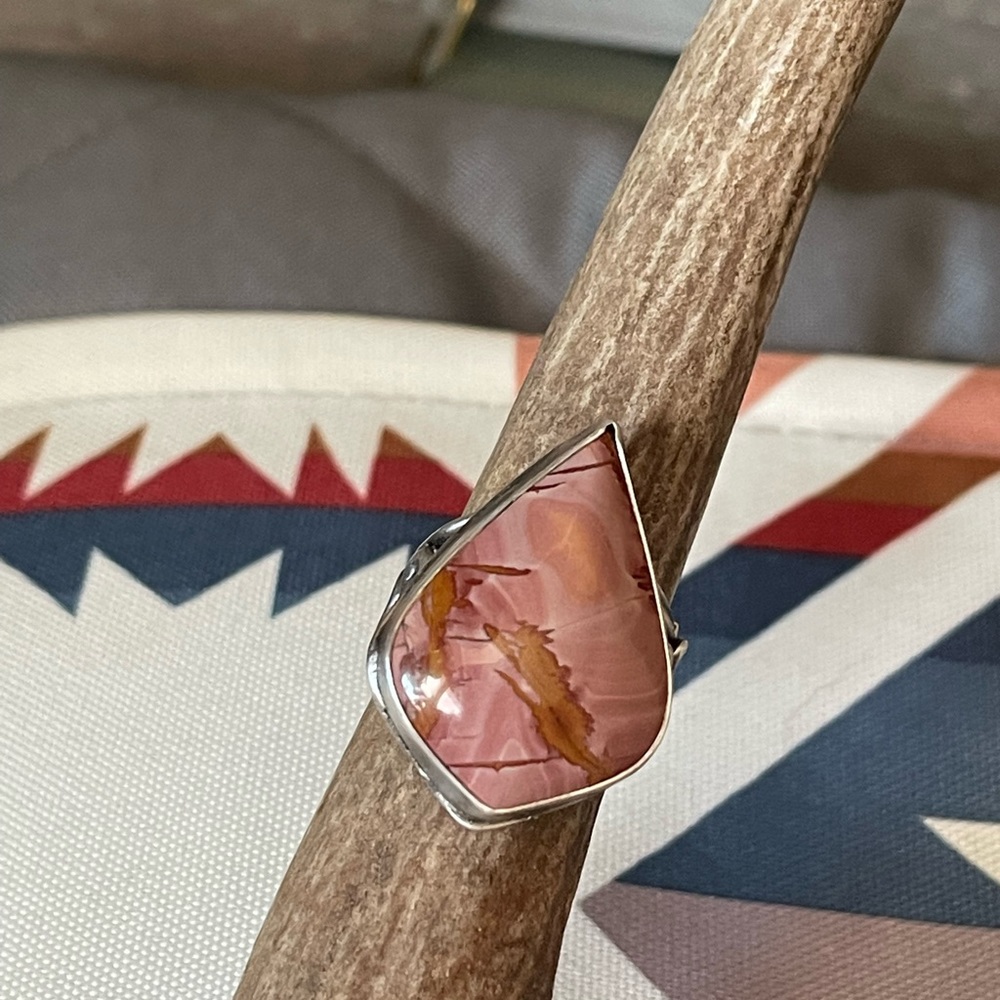 Red Falcon Jasper Ring Sterling Silver Sz 8 Handmade One of a Kind